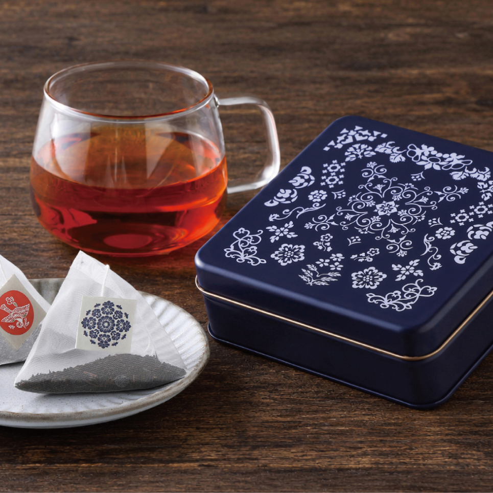 天平文様缶 大和紅茶